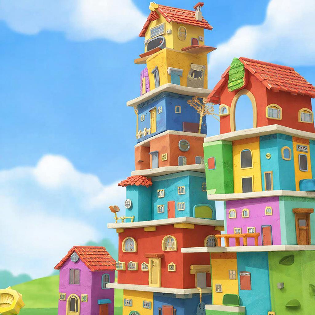 Torre instável balançando com andar torto próximo ao topo